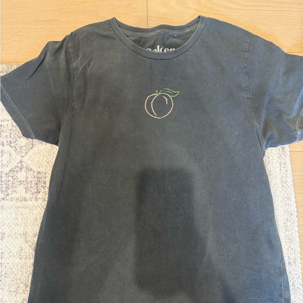 Kids Black Graphic Peach Tee